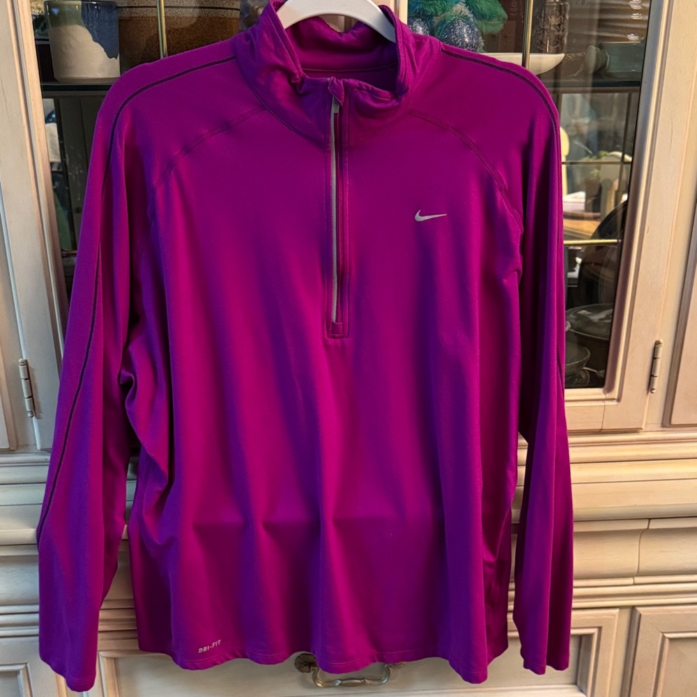 Nike Running Magenta Long-Sleeve Half-Zip Performance Top